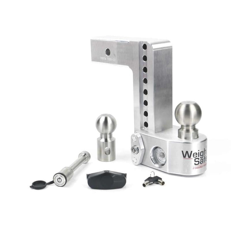 Weigh Safe 8-inch Drop Hitch with Built-in Scale and 2.5-inch Shank - Aluminum, 10K/18.5K GTWR, Part Number WS8-2.5-KA