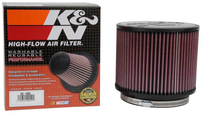 K&N Universal Rubber Filter 6in FLange ID / 7.5in OD / 6in Height / Round Straight-SR1 Performance
