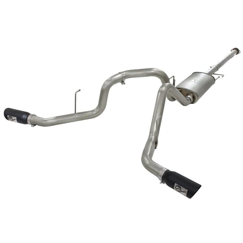 aFe MACHForce XP Exhaust 3in SS Dual Side Exit CB w/ Black Tips 11-14 Ford F150 EcoBoost V6-3.5L TT-SR1 Performance