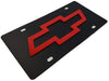 Chevrolet Bowtie License Plate - Carbon Steel with Red Logo