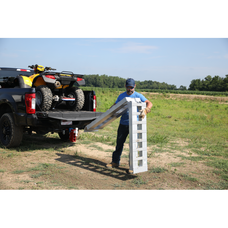 Gen-Y Heavy-Duty 8ft Aluminum Foldable Loading Ramps 15in x 96in 3K Capacity - Single