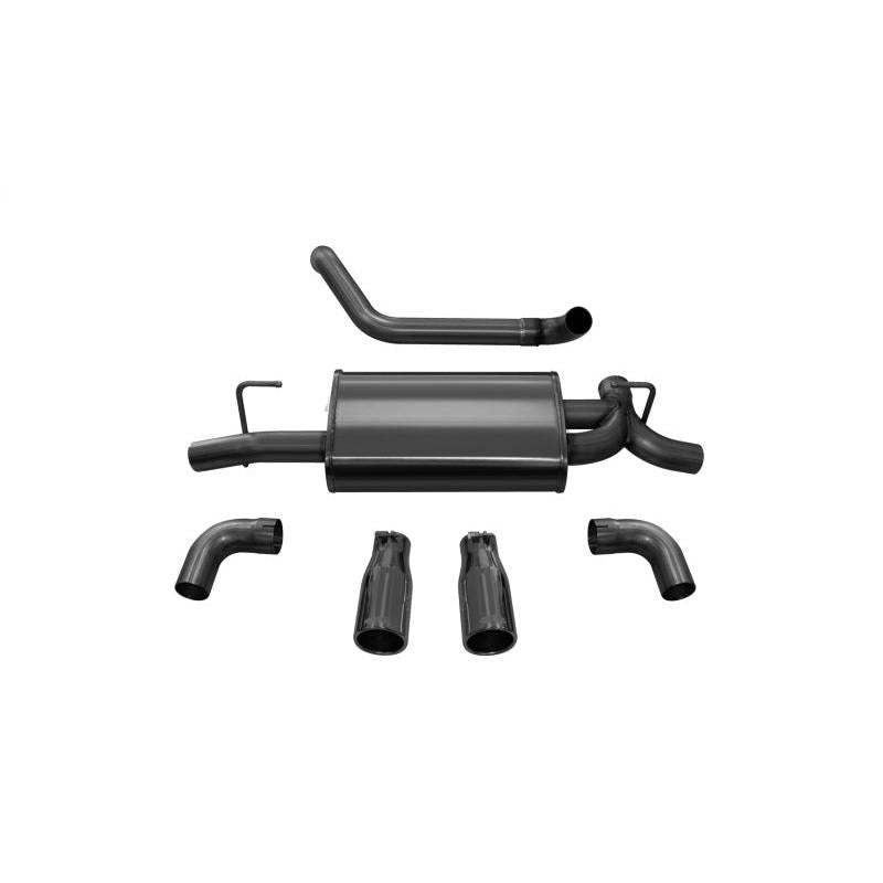 Corsa 2018-2024 Jeep Wrangler JL 2.5in Dual Rear Exit Black Tips Sport Axle-Back Exhaust-SR1 Performance