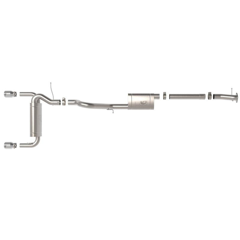 aFe 2021+ Ford Bronco L4-2.3L (t) / V6-2.7L (tt) Vulcan 3in. to 2.5in. SS Cat-Back - Polished-SR1 Performance