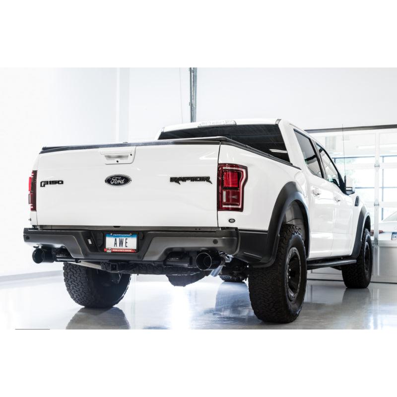 AWE Tuning 2017+ Ford Raptor 0 FG Performance Exhaust System - w/ Diamond Black Tips