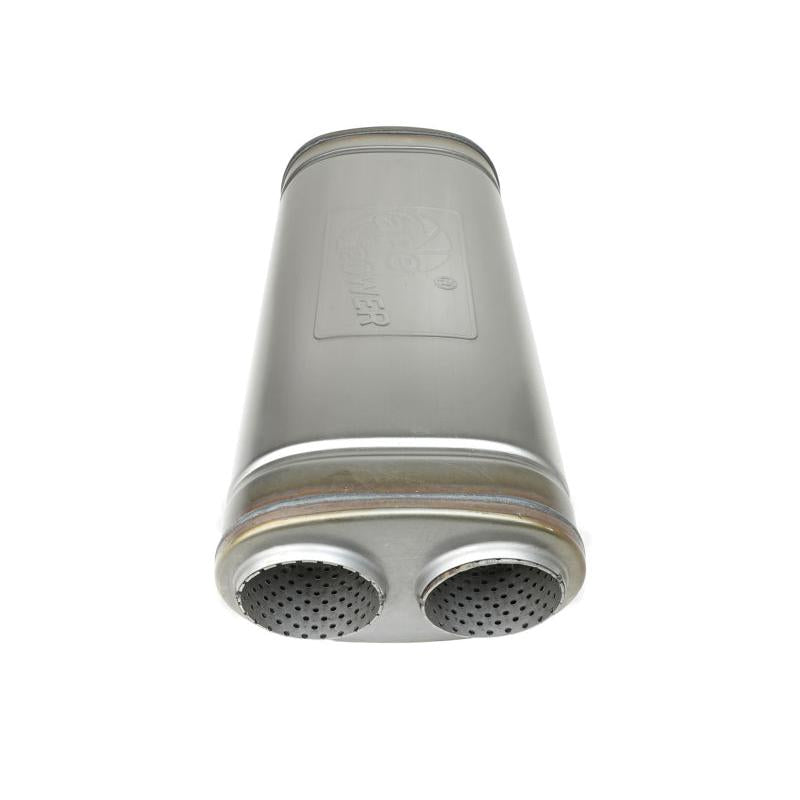 aFe MACH Force-Xp 409 SS Muffler 3in Dual Inlet/Dual Outlet 5in H x 8in W x 18in L - Oval Body