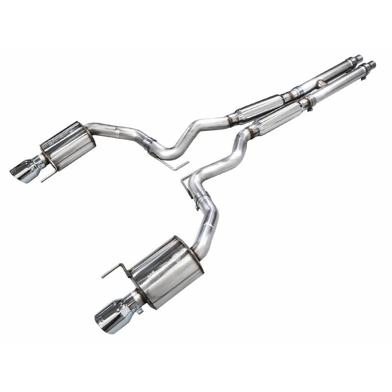 AWE 2024 Ford Mustang GT Fastback S650 RWD Touring Catback Exhaust w/ Dual Chrome Silver Tips