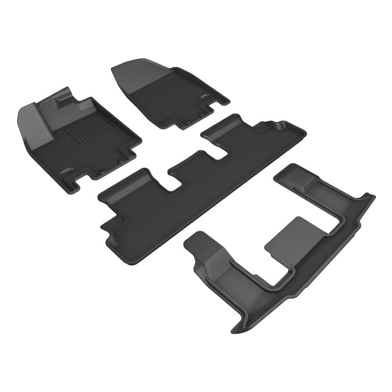 3D MAXider 22-24 Nissan Pathfinder 7-Seat Kagu Black Floor Mat - Row 1/2/3-SR1 Performance