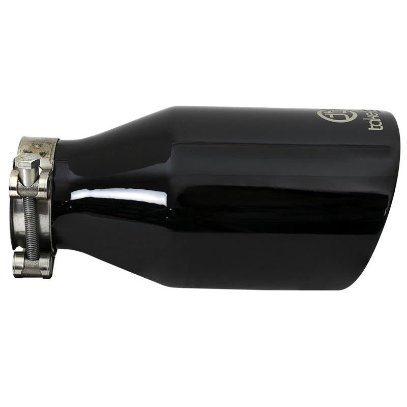 aFe Takeda 409 SS Clamp-On Exhaust Tip 2.5in. Inlet / 4.5in. Outlet / 9in. L - Black-SR1 Performance