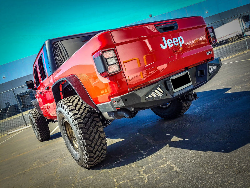 DV8 Offroad RBGL-01 Jeep Gladiator Rear Bumper – High Clearance, Textured Black Powdercoat