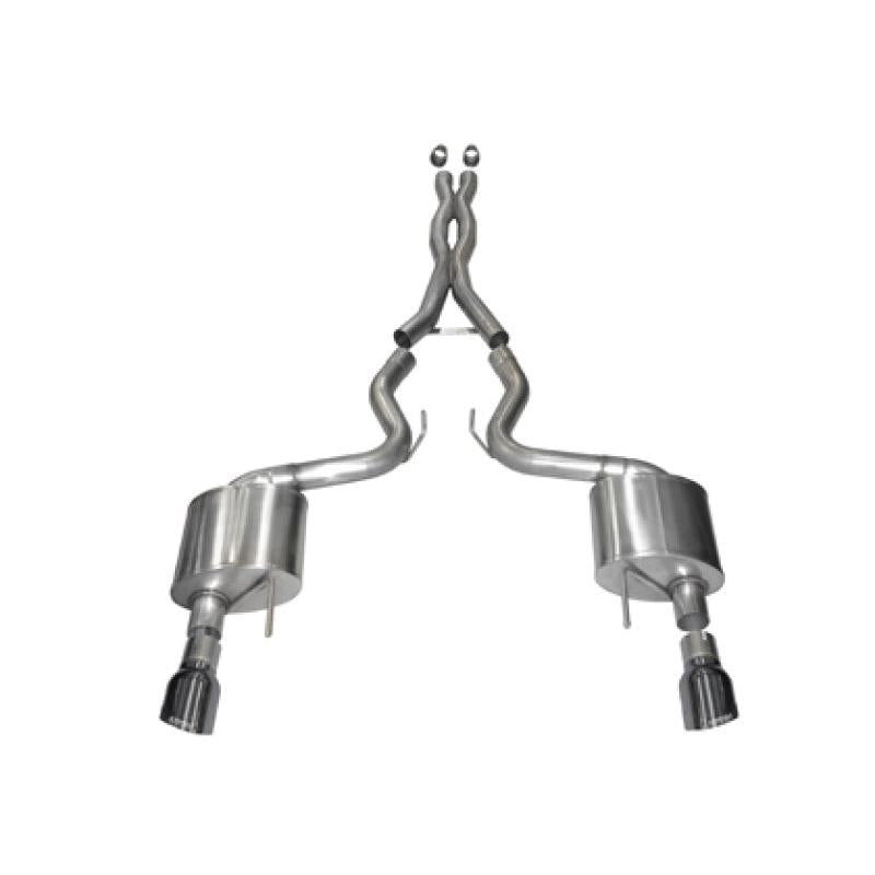 Corsa 15-17 Ford Mustang GT Coupe 5.0L 3in Xtreme Cat-Back Exhaust Dual Rear Exit w/ Gun Metal Tips-SR1 Performance