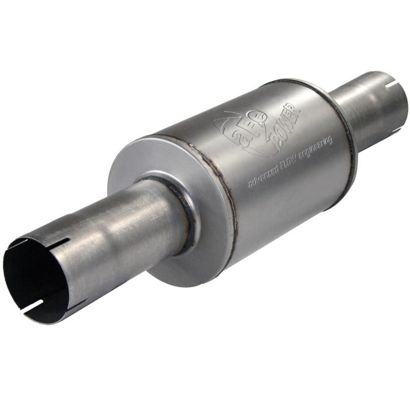 aFe Atlas Exhausts Mufflers Al Steel EXH Muffler 4 ID In/Out 8 Dia x 12L AL-SR1 Performance