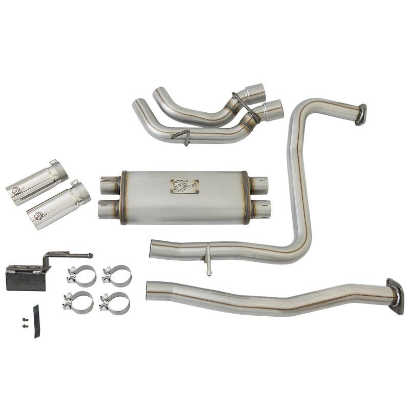 aFe POWER Rebel Series 2-1/2in 409 SS Cat Back Exhaust w/ Polished Tips 16-17 Nissan Titan V8 5.6L