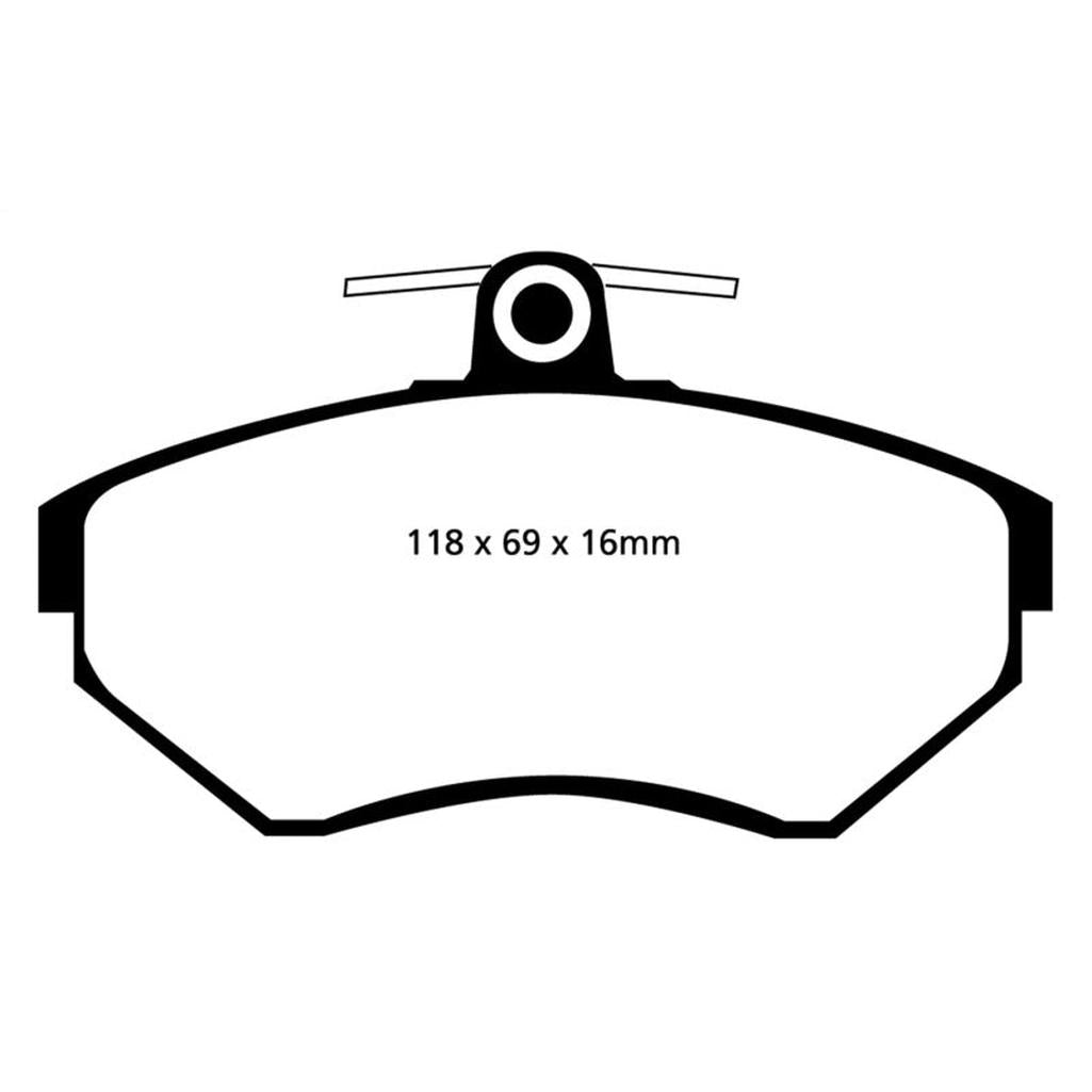 EBC Yellowstuff Front Brake Pads for Volkswagen Cabriolet 2.0 – High-Performance Street and Track Use