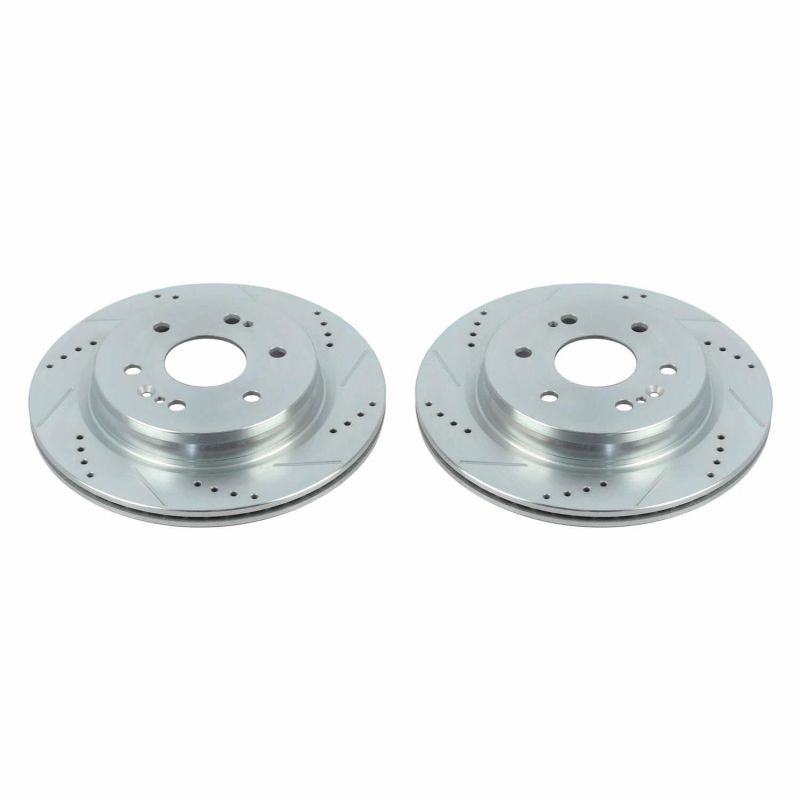 Power Stop 19-20 Chevrolet Silverado 1500 Rear Evolution Drilled & Slotted Rotors - Pair-SR1 Performance