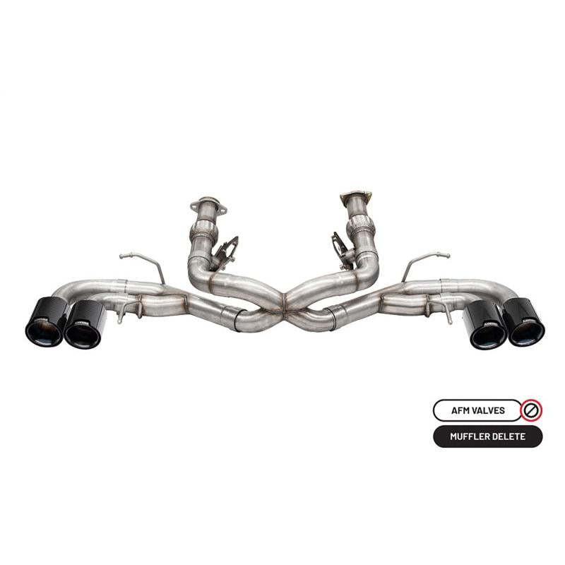 Corsa 2020-2024 Chevrolet Corvette C8 RWD 3in Track Cat-Back Delete Exhaust w/4.5in CF Black PVDTips