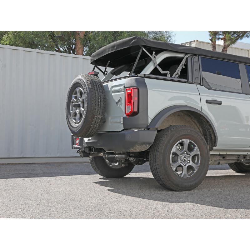 aFe Vulcan 3in 304 SS Axle-Back Exhaust 2021 Ford Bronco L4-2.3L (t)/V6-2.7L (tt) w/ Carbon Tips-SR1 Performance