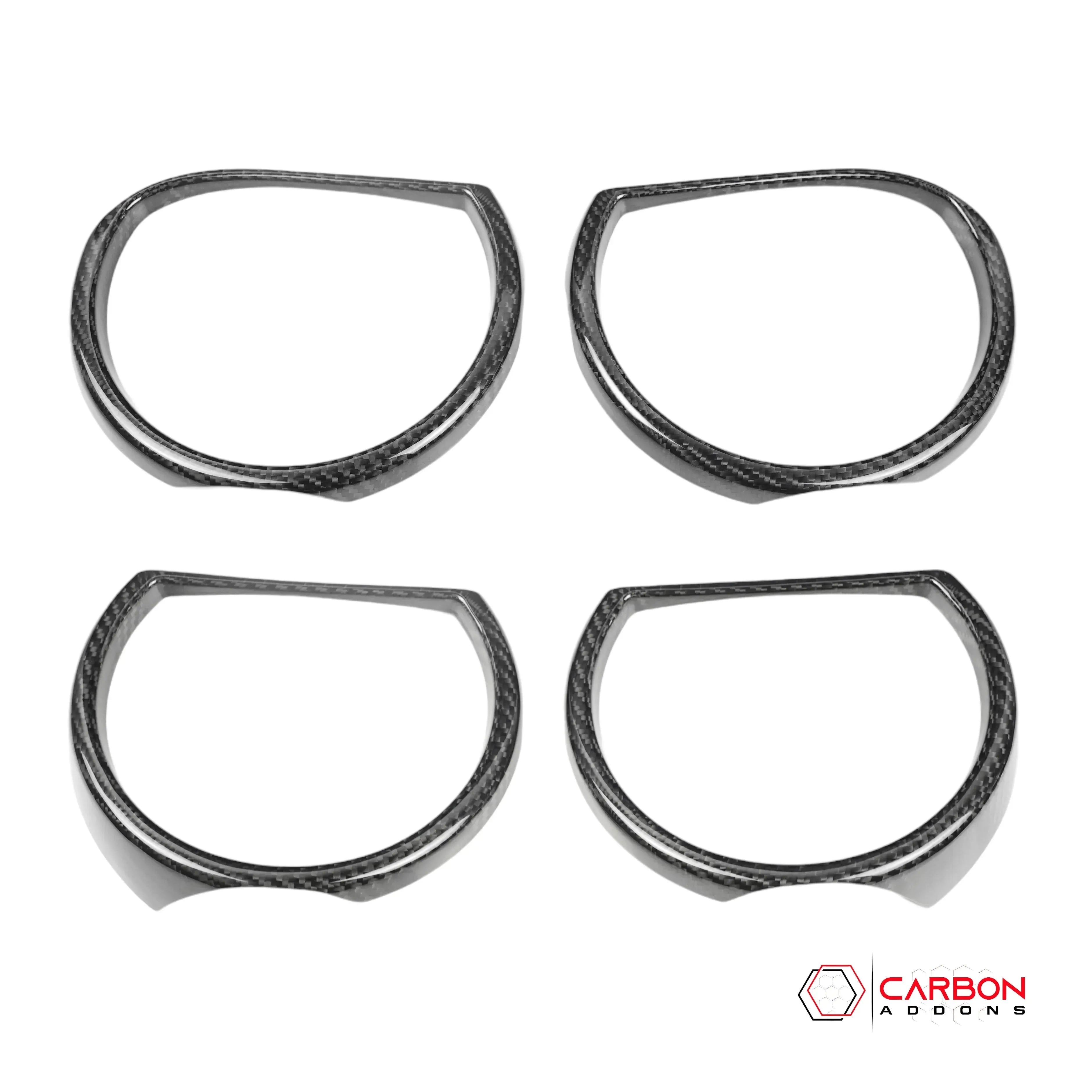 2015-2023 Dodge Challenger Headlight Trim Real Carbon Fiber Covers