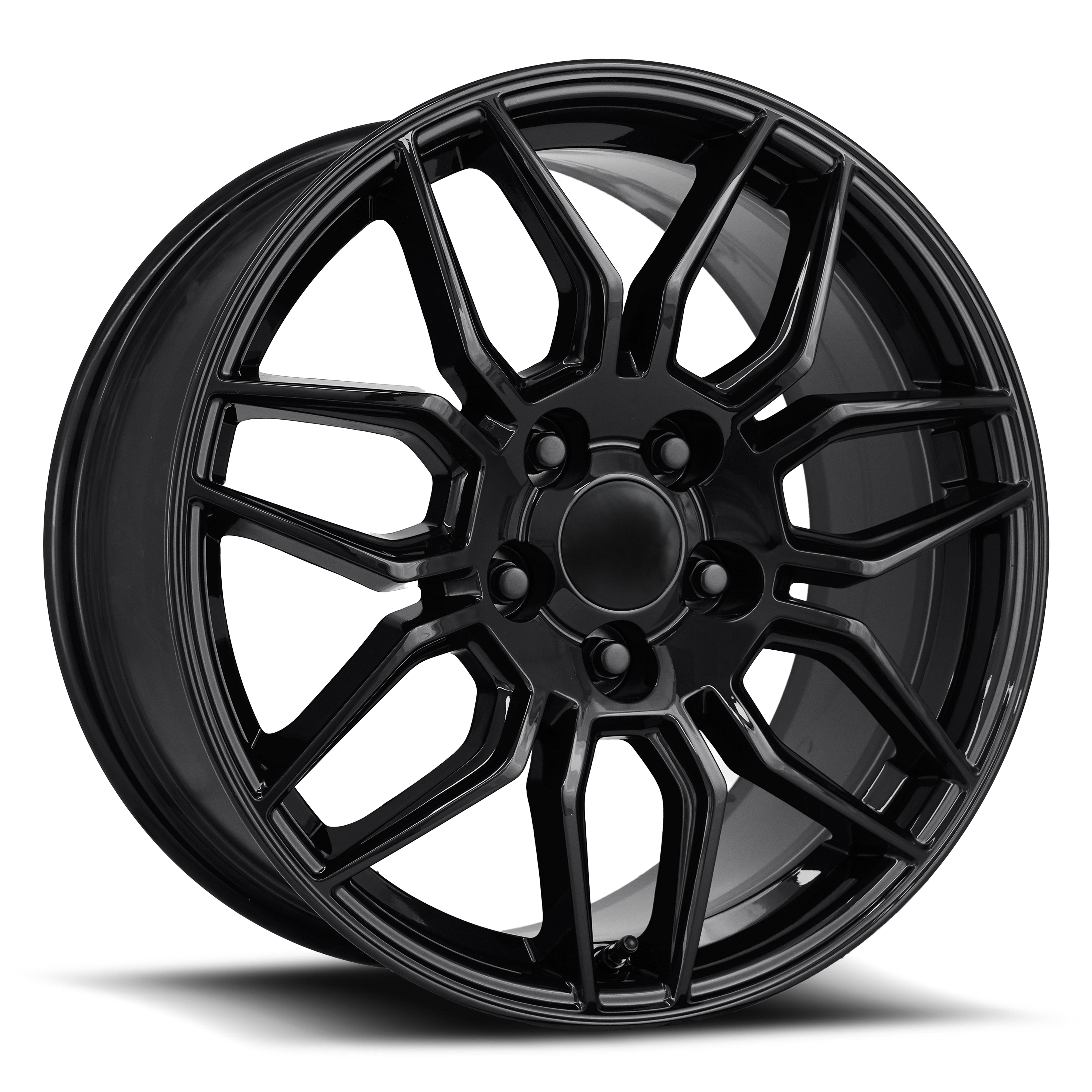18X8.5 5X4.75 +54 HB 70.3 C8 Z06 GLOSS BLACK WITH CAP-SR1 Performance