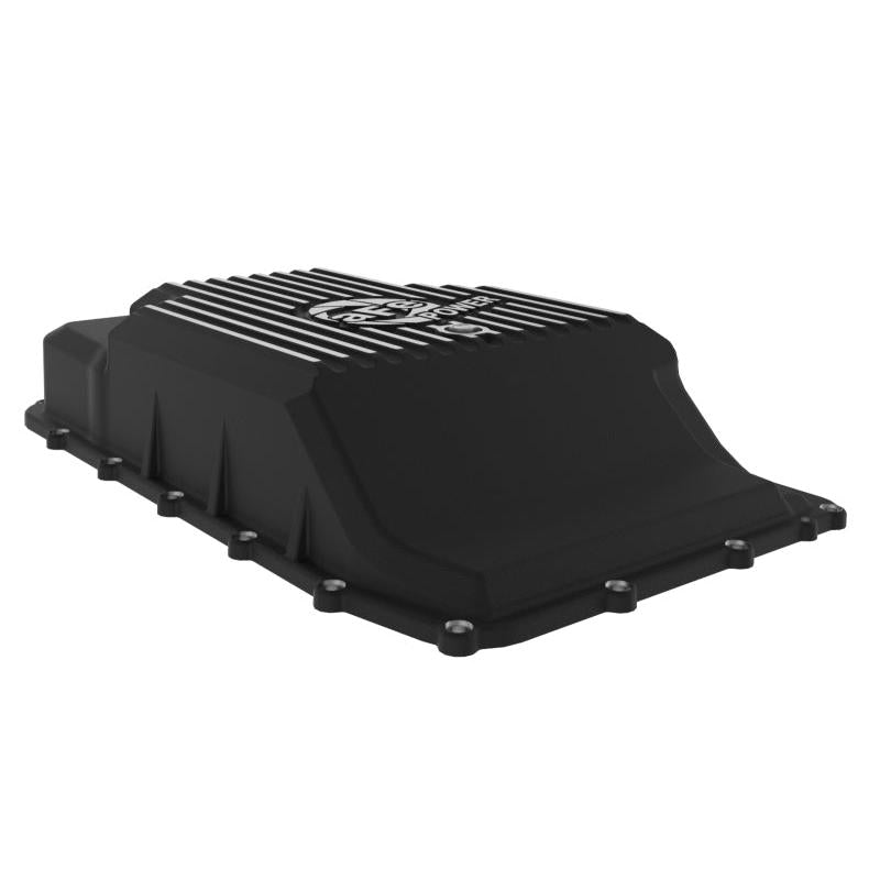 aFe 17-24 Ford F-150 10R60/10R80 Pro Series Rear Transmission Pan Black w/ Machined Fins-SR1 Performance