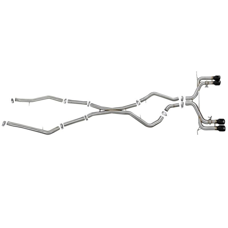 aFe MACH Force-Xp 3.5in. 304 SS C/B Exhaust w/o Muffler 15-18 BMW X5 M V8-4.4L (tt) - Black Tip-SR1 Performance