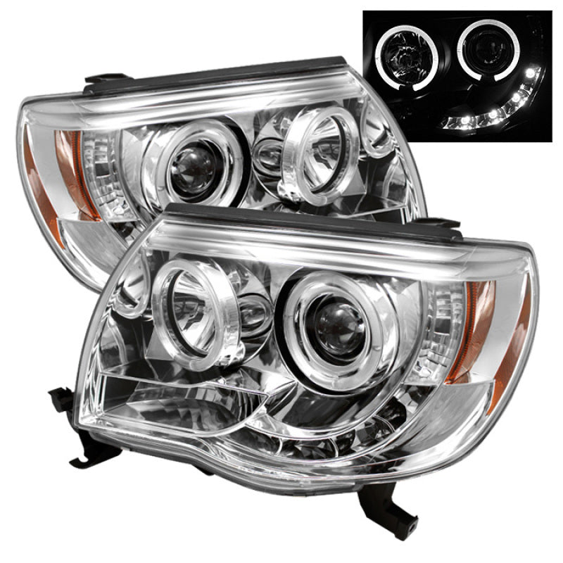 Spyder Toyota Tacoma 05-11 Projector Headlights LED Halo LED Chrome High H1 Low H1 PRO-YD-TT05-HL-C-SR1 Performance