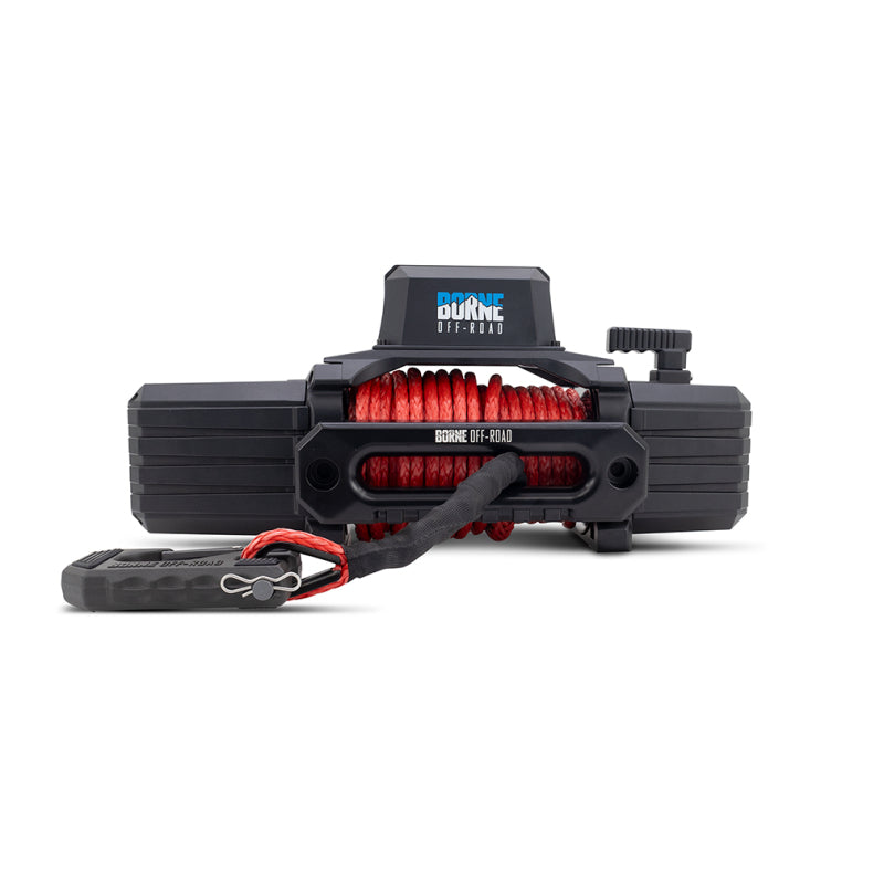 Borne Off-Road 12,000 lb Winch with Red Synthetic Rope - BNWN-12-SRD