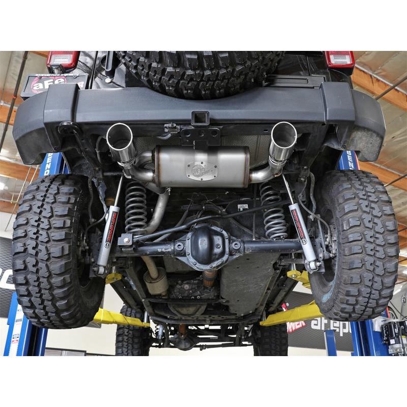 aFe Rebel Series 2.5in 409 SS Axle-Back Exhaust w/Polished Tips 07+ Jeep Wrangler (JK) V6 3.6L/3.8L-SR1 Performance