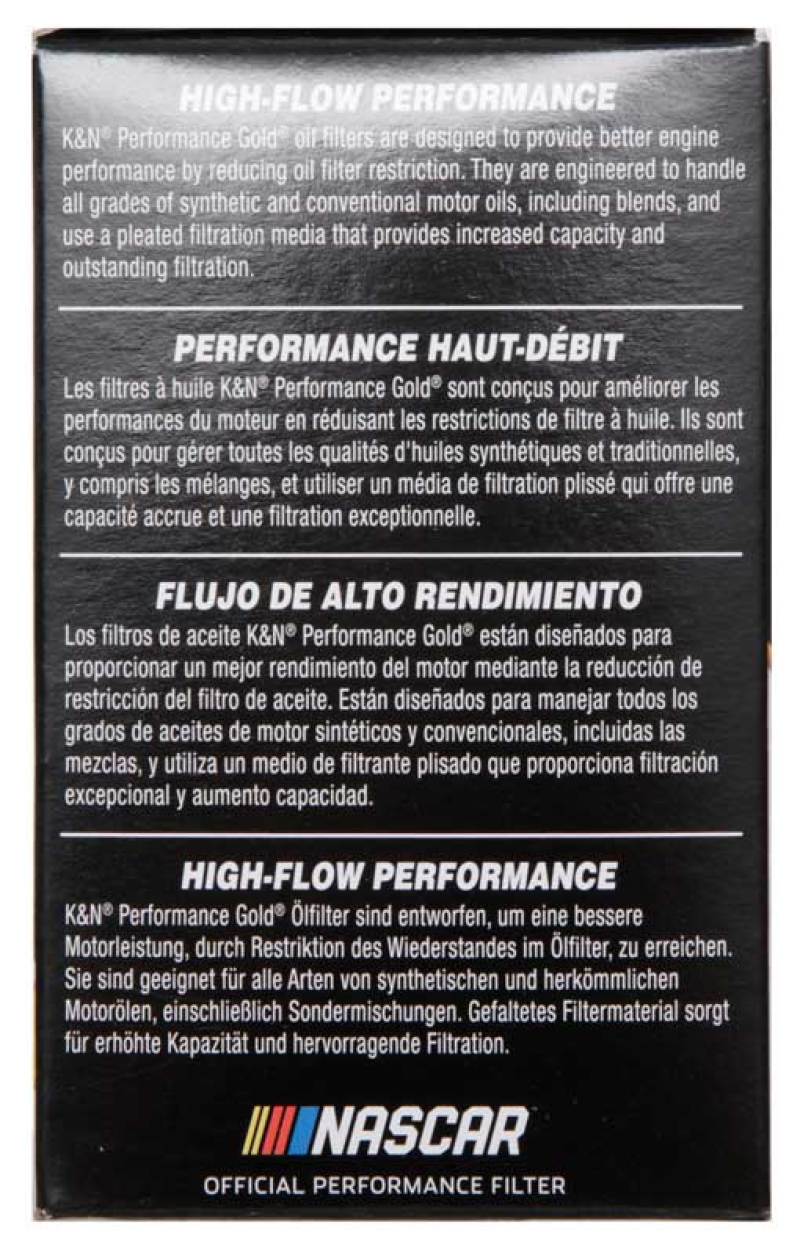 K&N Performance Oil Filter for 09-19 GM 1.4L / 1.6L / 1.8L w/ Hengst Filter Housing-SR1 Performance