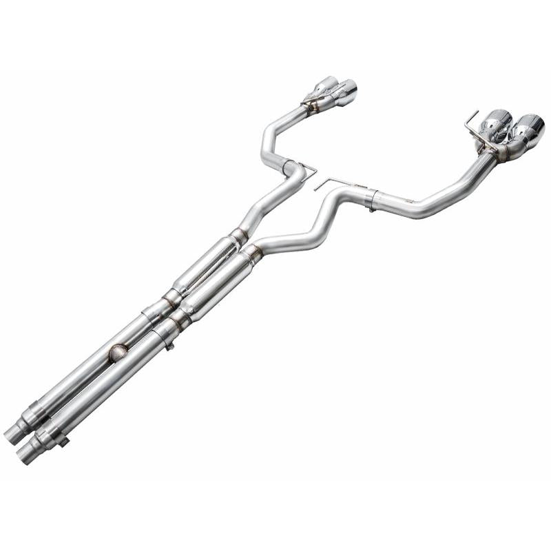 AWE 2024 Ford Mustang Dark Horse S650 RWD Track Edition Catback Exhaust w/ Quad Chrome Silver Tips