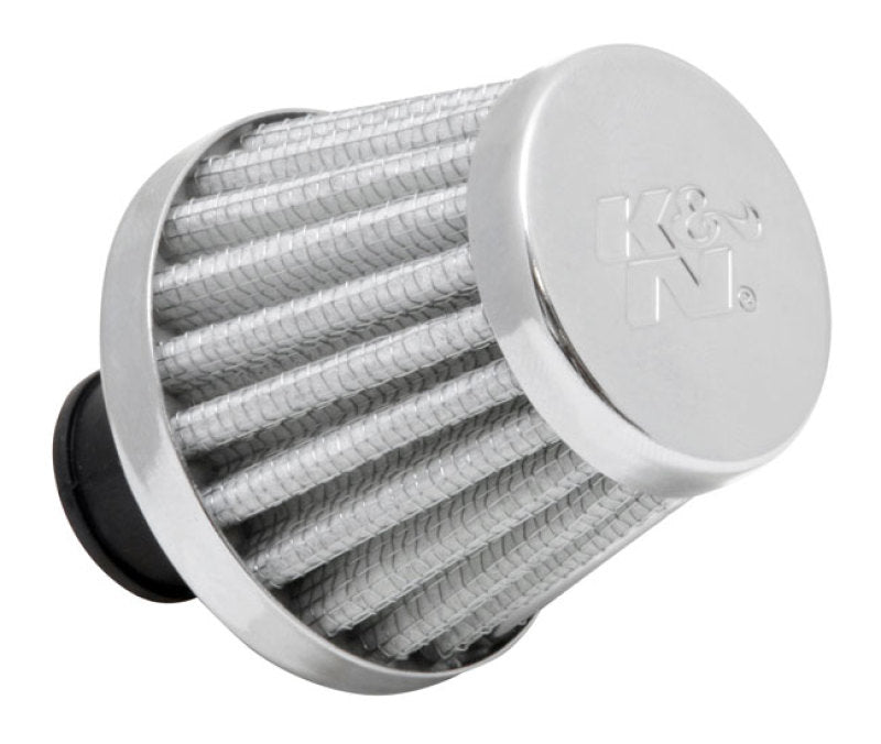 K&N 2in Base OD x .375in Flange ID x 1.75in H Rubber Base Crankcase Vent Filter - White-SR1 Performance