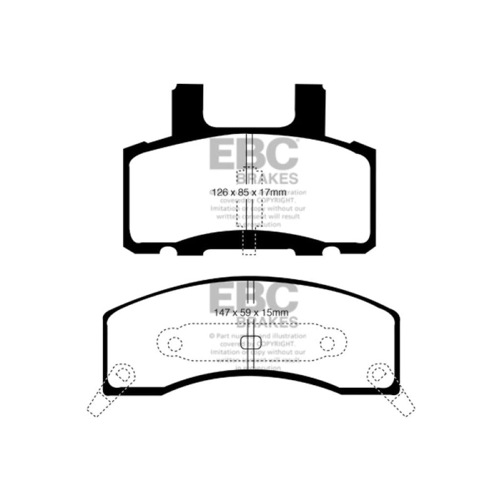 EBC 90-93 Chevrolet C20 Greenstuff Front Brake Pads – Heavy Duty Truck and SUV Replacement