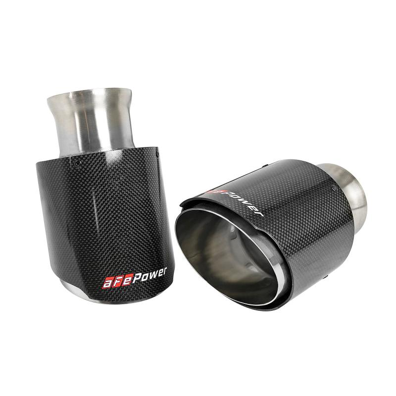aFe MACH Force-XP 4-1/2in Carbon Fiber OE Replacement Exhaust Tips - 15-19 Dodge Charger/Hellcat-SR1 Performance