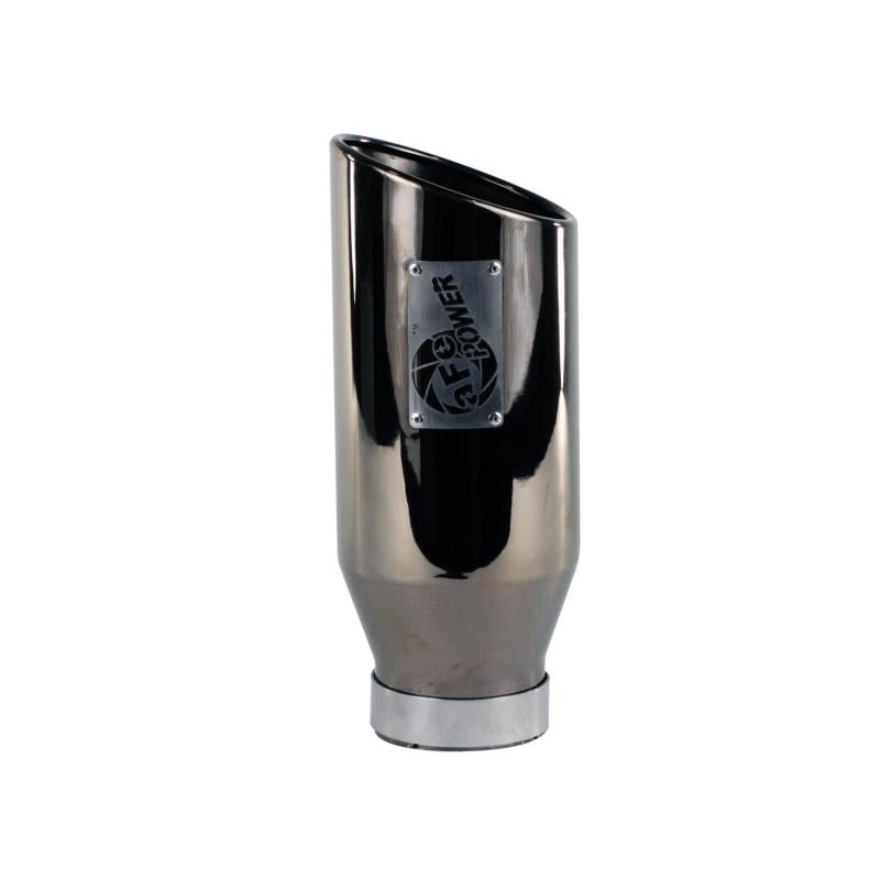 aFe MACHForce XP Exhausts Tips SS-304 EXH Tip 4In x 6Out x 15L Bolt-On (blk chrome)-SR1 Performance