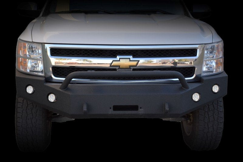 DV8 Offroad Silverado 1500 Front Bumper - Black Powder Coated for 2007-2013 Chevrolet Silverado 1500