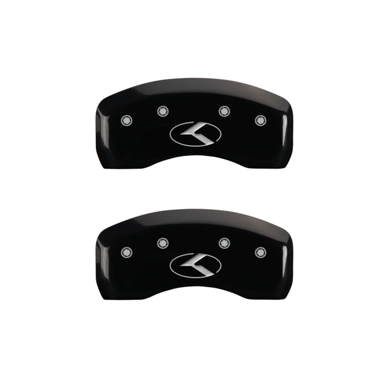 MGP 4 Caliper Covers Engraved Front & Rear Circle K/Kia Black finish silver-SR1 Performance