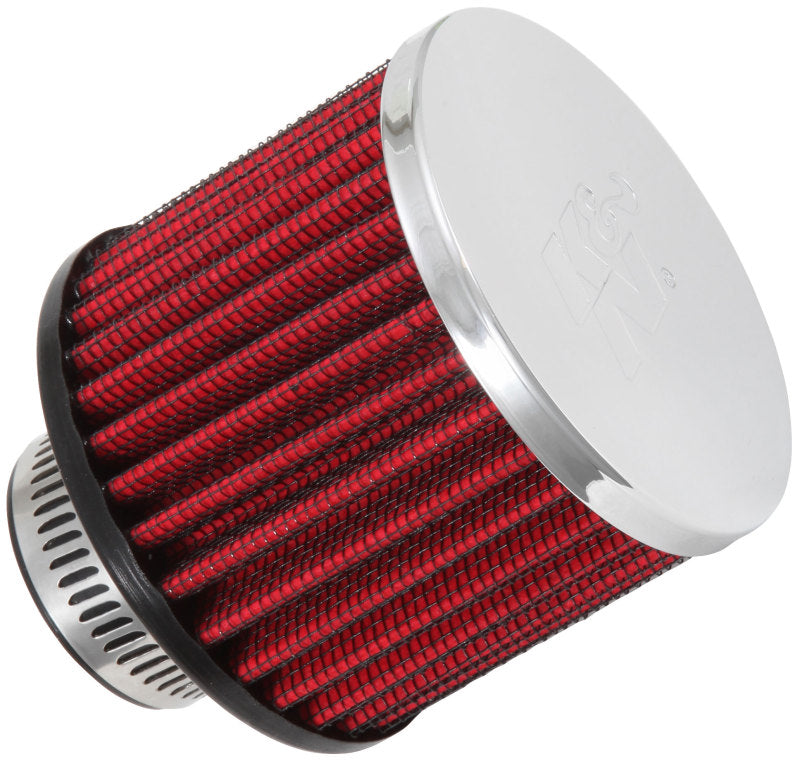 K&N 1.25in Flange ID x 3in OD x 2.5in H Rubber Base Crankcase Vent Filter-SR1 Performance