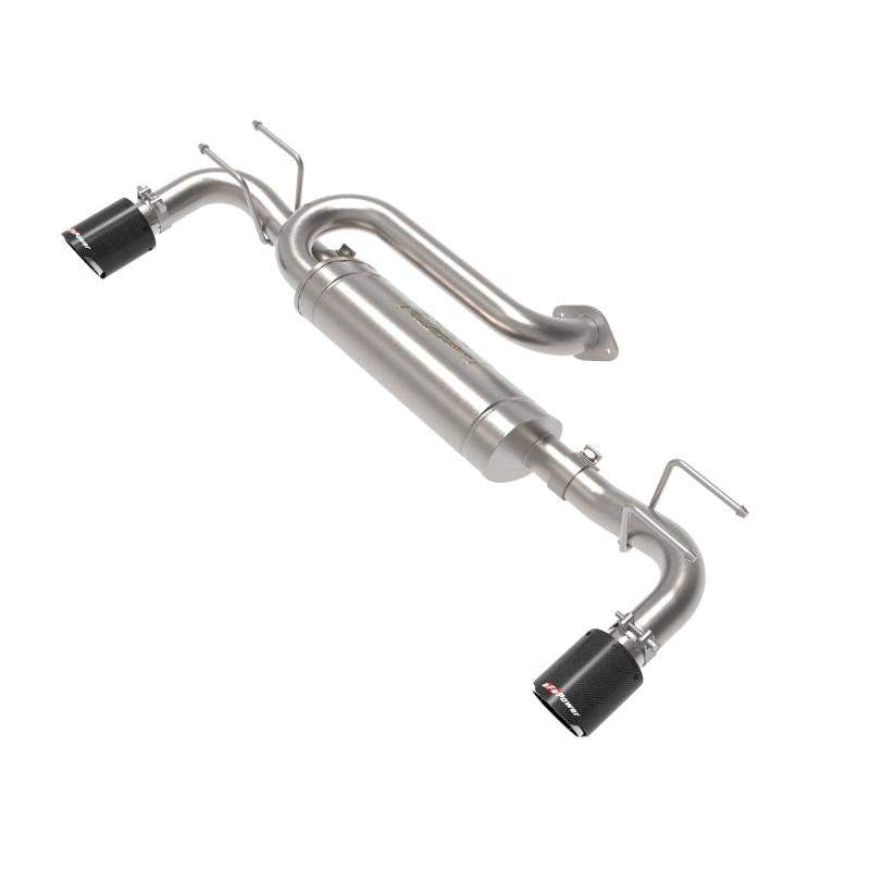 aFe 19-22 Mazda 3 L4 2.5L Takeda 3in to 2-1/2in 304 SS Axle-Back Exhaust w/ Carbon Fiber Tip