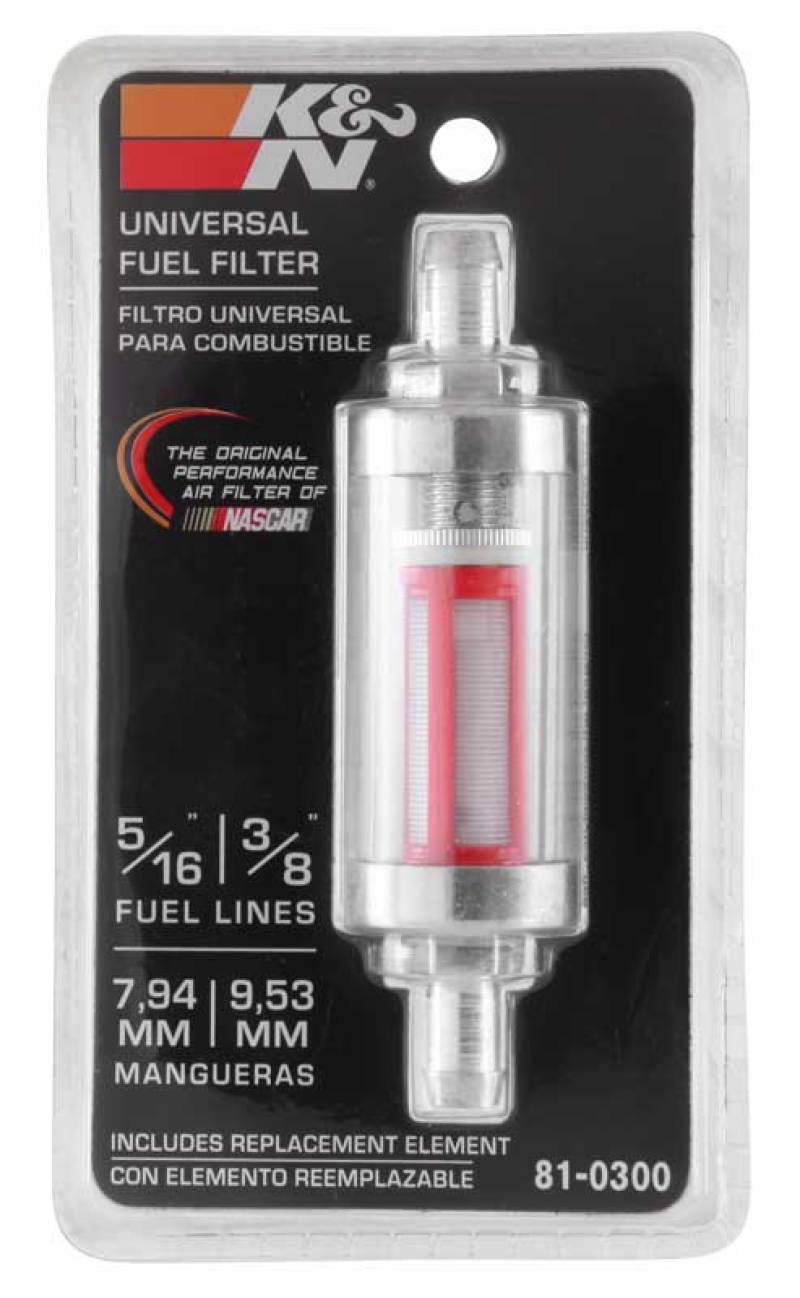 K&N 5/16in x 3/8in Universal Replacement In-Line Fuel Filter-SR1 Performance