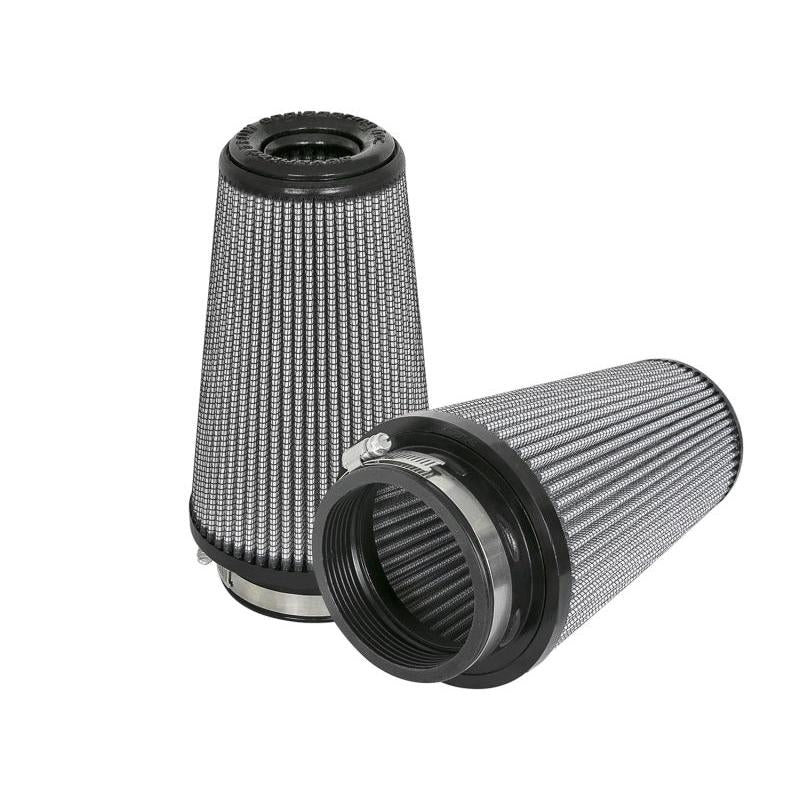 aFe Magnum FLOW Pro DRY S Replacement Air Filter (Pair) F-3.5in. / B-5in. / T-3.5in. (Inv) / H-8in.-SR1 Performance