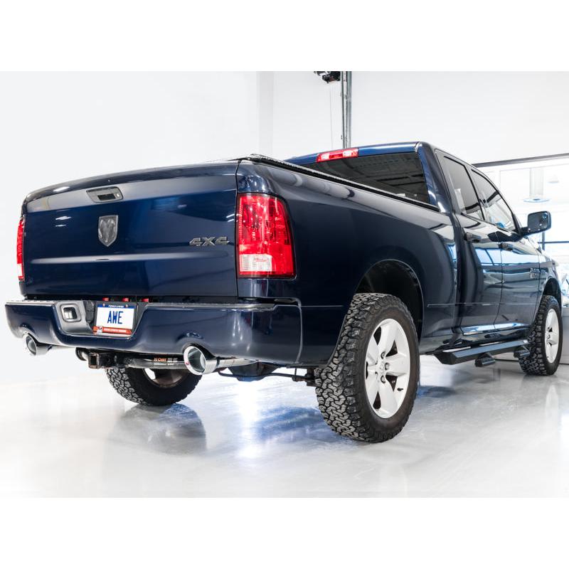 AWE Tuning 09-18 RAM 1500 5.7L (w/Cutouts) 0FG Dual Rear Exit Cat-Back Exhaust - Chrome Silver Tips