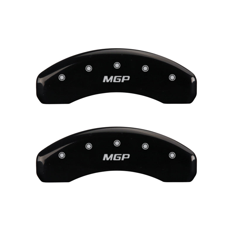 MGP 4 Caliper Covers for Tesla Model S * Black Finish with Silver Engraving Part #56003SMGPBK