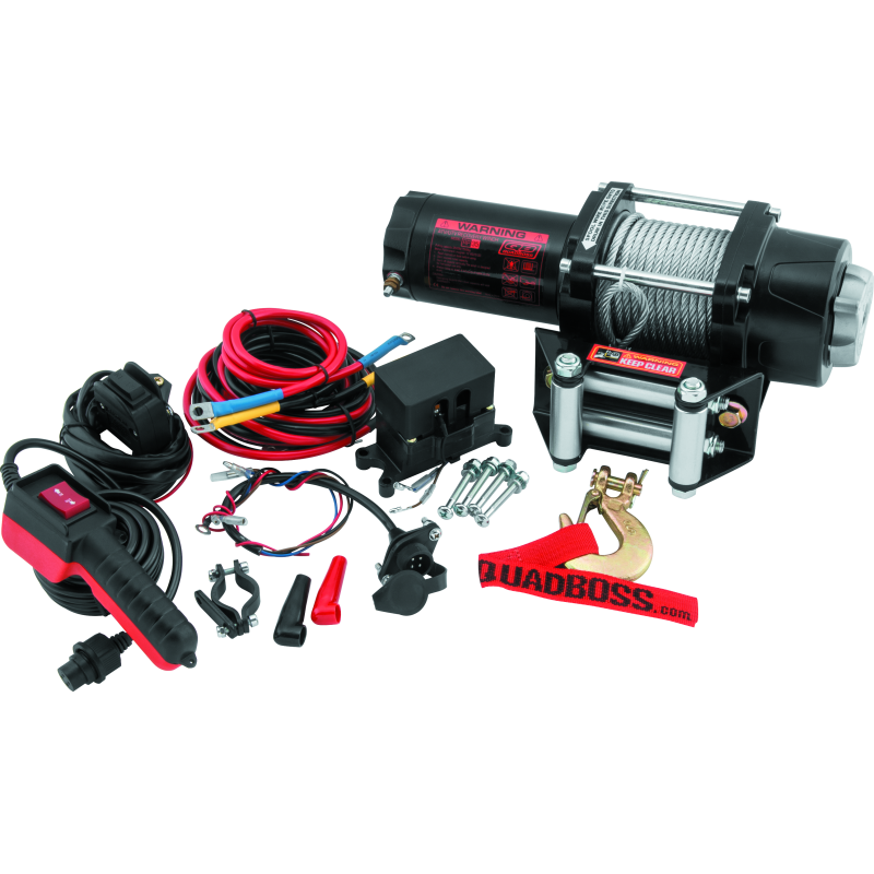 QuadBoss 608702 3,500 lb Heavy-Duty Two-Stage Metal Planetary Winch with Remote Control
