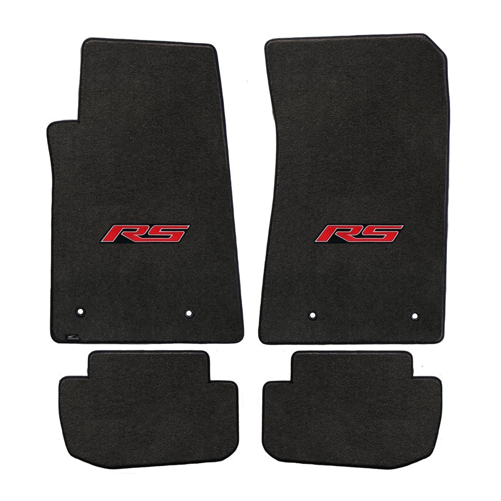 2010–2015 Camaro Floor Mats Ebony – Velourtex 4PC Set with RS Logo