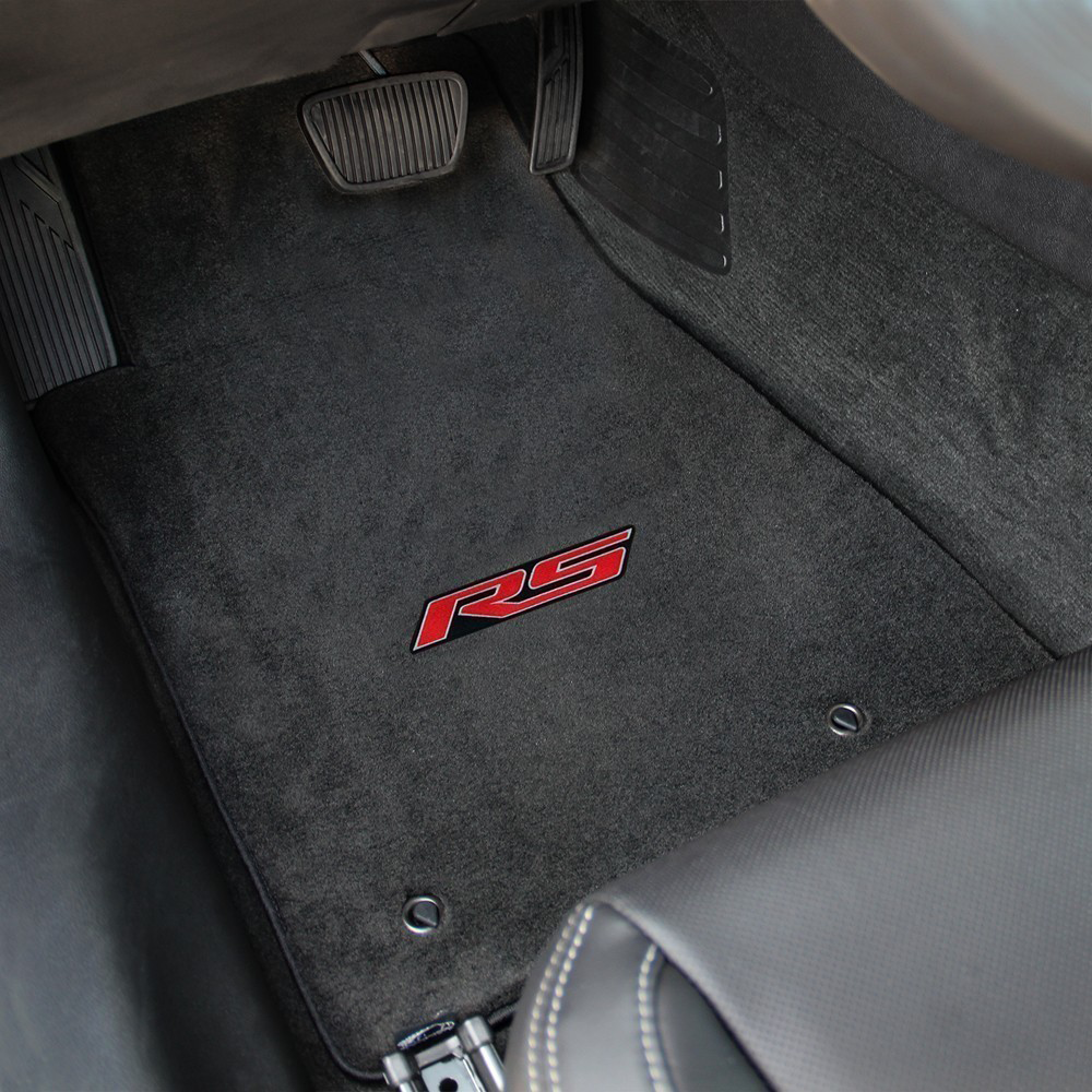 2010–2015 Camaro Floor Mats Ebony – Velourtex 4PC Set with RS Logo