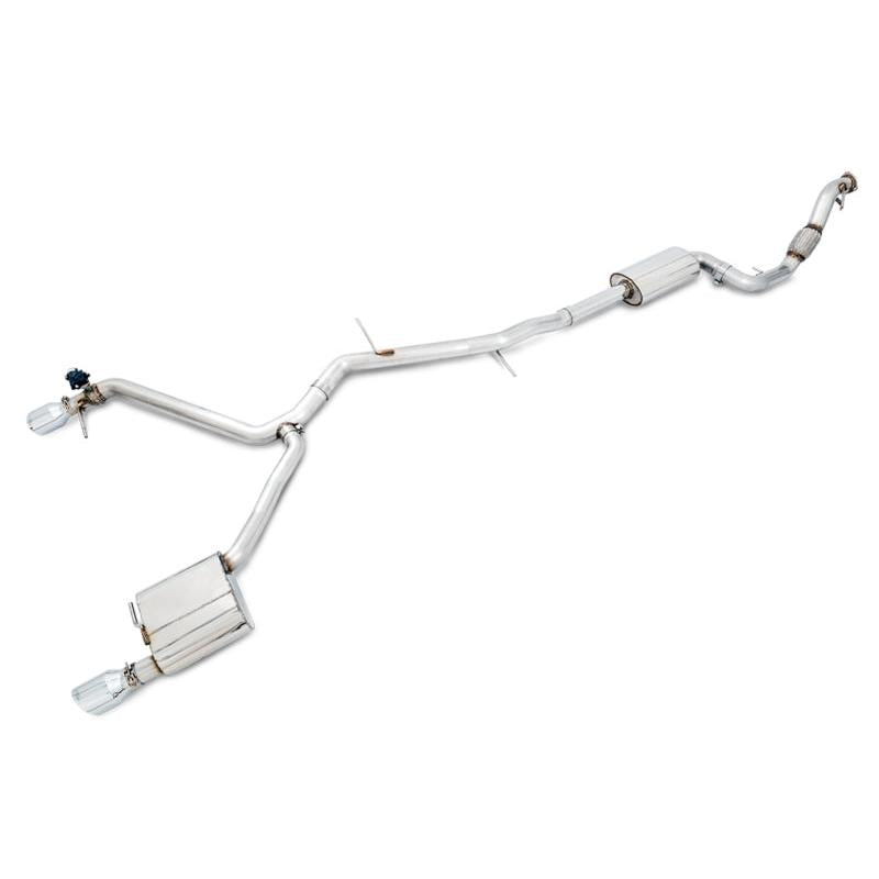 AWE Tuning Audi B9 A4 SwitchPath Exhaust Dual Outlet - Chrome Silver Tips (Includes DP and Remote)