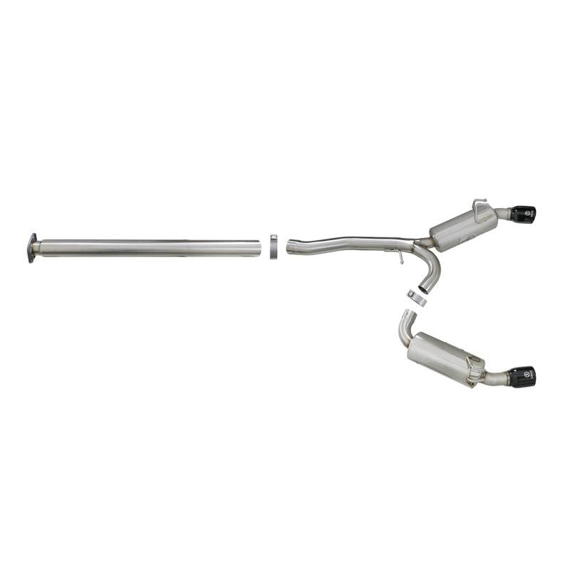 aFe Takeda 3in. to 2.5in. 304 SS C/B Exhaust 08-15 Mitsubishi Lancer EVO I4-2.0L (t) - Black Tips-SR1 Performance