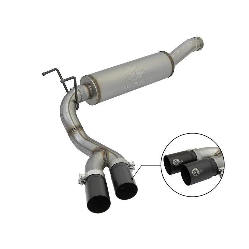 aFe Rebel Series 3-1/2in 409 SS Cat-Back Exhaust System w/Black Tip RAM 2500/3500 14-17 V8 6.4L