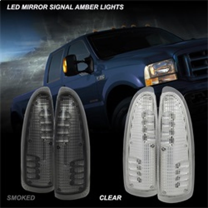 xTune Ford Superduty F250-F650 03-07 Amber LED Mirror Signal Lens - Smoke ACC-LED-FDSD99-MR-SM-SR1 Performance