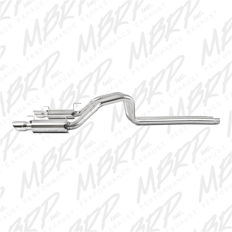 MBRP 05-09 Ford Shelby GT500 / GT Dual Split Rear Race Version, T409 4in Tips Exhaust System-SR1 Performance