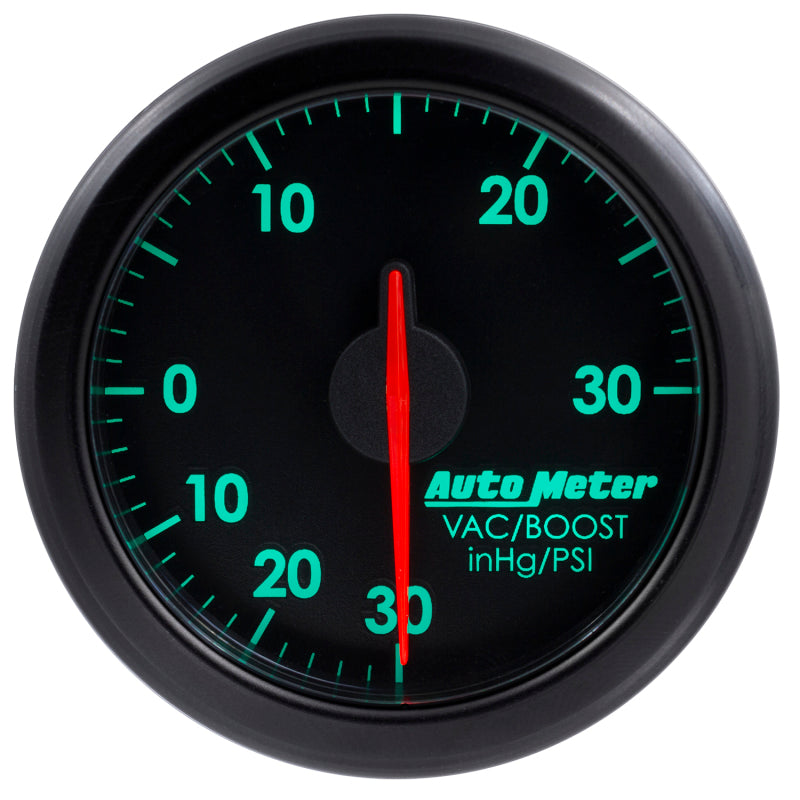 Autometer Airdrive 2-1/6in Boost/Vac Gauge 30in HG/30 PSI - Black-SR1 Performance